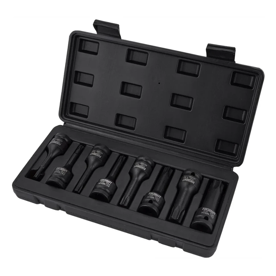 Набор головок-бит TORX ударных 8пр.,1/2''(T30, T40, T45, T50, T55, T60, T70, T80), в кейсе