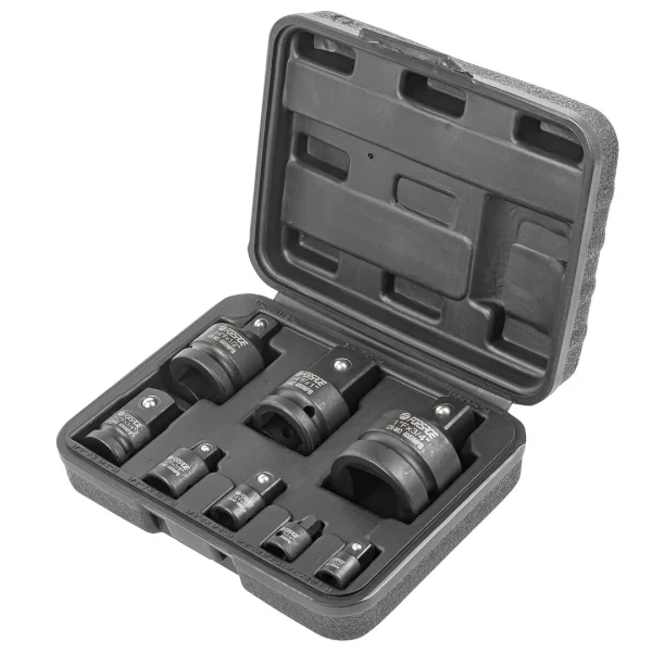 Набор адаптеров ударных,8пр(1/4(F)x3/8''(M),3/8(F)x1/4''(M),3/8(F)x1/2''(M),1/2(F)x3/8''(M),1/2(F)x3/4''(M),3/4(F)x1/2''(M),3/4(F)x1''(M),1(F)x3/4''(M)в кейсе