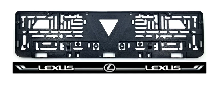 Рамка номера с черной планкой LEXUS