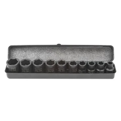 Набор головок ударных 10пр.1/2''(6-гран)(10,12,13,14,16,17,19,21,22,24,мм), в металл. кейсе