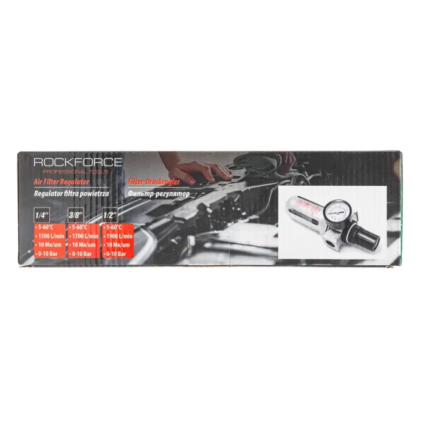 Фильтр-регулятор с индикатором давления для пневмосистем 1/4''(10Мк, 1500 л/мин, 0-10bar,раб. температура 5°-60°)