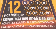 Ключи комбинированные. набор 12пр (6-14, 17, 19, 22мм) в пласт. держателе
