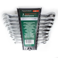 Набор ключей комбинированных трещоточных, 9пр. (8,10,12,13,14,16,17,18,19мм) в пластиковом держателе