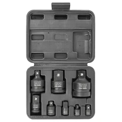 Набор адаптеров ударных,8пр(1/4(F)x3/8''(M),3/8(F)x1/4''(M),3/8(F)x1/2''(M),1/2(F)x3/8''(M),1/2(F)x3/4''(M),3/4(F)x1/2''(M),3/4(F)x1''(M),1(F)x3/4''(M)в кейсе