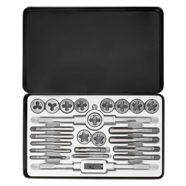 Набор метчиков и плашек дюймовый 24пр. (1/4, 5/16, 3/8, 7/16, 1/2)