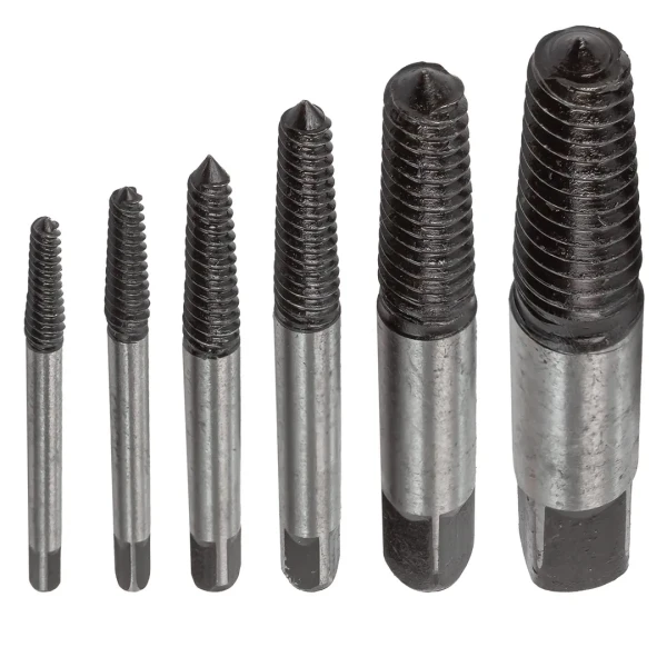 Набор экстракторов резьбы,6пр.(М3-М25, Ø:3-6мм, 6-8мм, 8-11мм, 11-14мм, 14-18мм, 18-25мм, ''мелкий шаг''), в пластиковом футляре