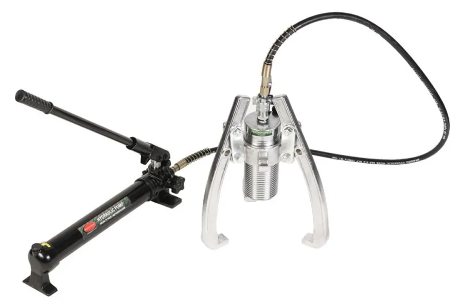 Съемник двух-трехлапый переставной гидравлический 30т(Ø захвата:150-400мм,мах. глубина захвата-220мм,ход штока-70мм) с выносным насосом