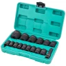 Набор головок ударных коротких 16пр.1/2''(6-гр.)(10,12-17,19,21,22,24,27,30,32мм(36мм-12гр)+удлинитель 75мм),в кейсе