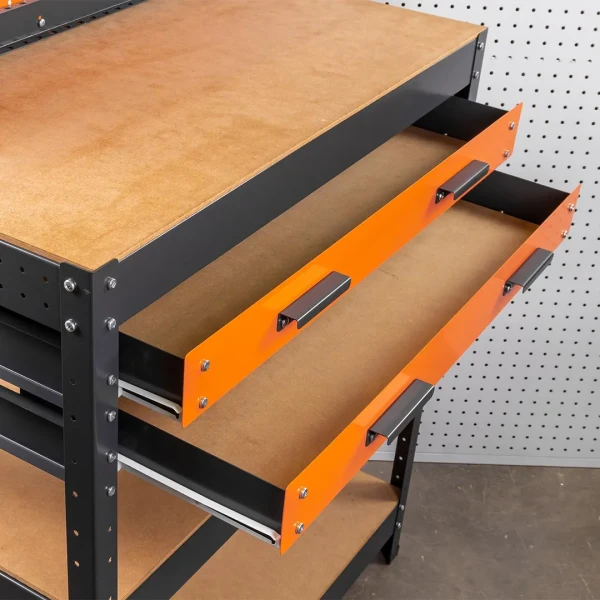 Верстак металлический 800х400х1400мм с двумя выдвижными полками ,пр-во Беларусь