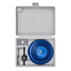 Набор пил кольцевых по дереву и пластику, 8пр.(64,76,89,102,127мм), в пластиковом кейсе