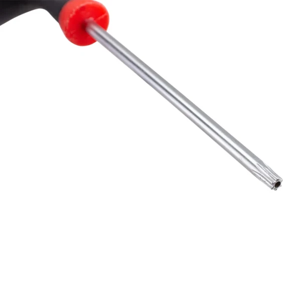 Ключ Т-образный TORX с прорезиненной рукояткой T15х75мм, на пластиковом держателе