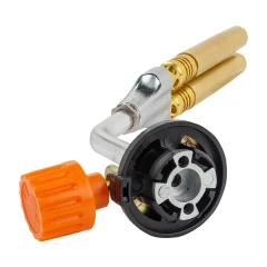 Горелка газовая с двойным соплом на цанговый баллон (t-1300гр., угол поворота сопла 360гр. ), в блистере