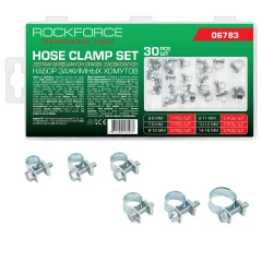 Хомуты зажимные червячные металлические, набор 30пр.