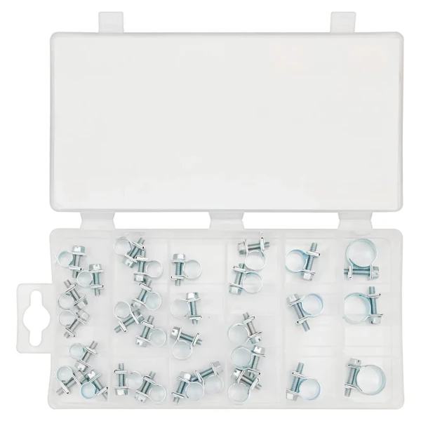 Хомуты зажимные червячные металлические, набор 30пр.