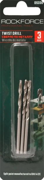 Сверло по металлу 3мм HSS(3шт), в блистере