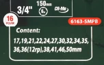 Набор головок ударных глубоких 3/4''16пр.(6гр.)(17,19,21,22,24,27,30,32,34,35,36,36-12гр,38,41,46,50мм)