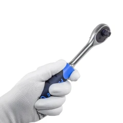 Трещотка реверсивная с резиновой ручкой 3/8''(24зуб.)