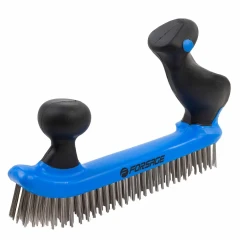 Щетка по металлу двуручная в пластиковом корпусе с прорезиненными эргономическими рукоятками (проволока из нержавеющей стали, 5x32ряда)