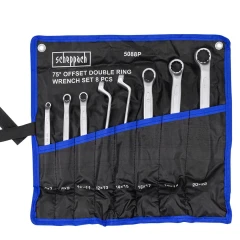 Ключи накидные отогнутые на 75град., набор 8пр. (6х7, 8х9, 10х11, 12х13, 14х15, 16х17, 18х19, 20х22мм)