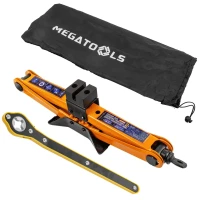 Домкрат механический ''ромб' 2т (hmin115мм, hmax 400мм, L-420мм) в водоотталкивающем чехле в комплекте с ключом трещоточным