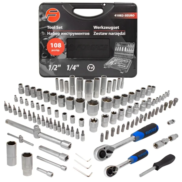 Набор инструментов 108пр.1/4''&1/2''(6гр.)(4-32мм)