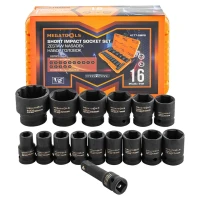 Набор головок ударных коротких 16пр.1/2''(6-гр.)(10,12-17,19,21,22,24,27,30,32мм(36мм-12гр)+удлинитель 75мм),в кейсе