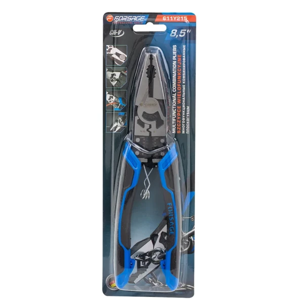 Плоскогубцы комбинированные для снятия изоляции 8,5''(215мм) в блистере