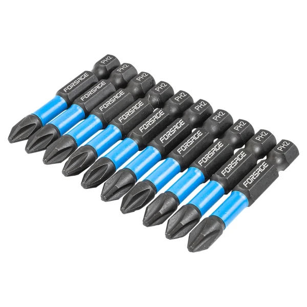 Биты торсионные магнитные крестовые РН2х50мм, 1/4''(10шт.), в блистере