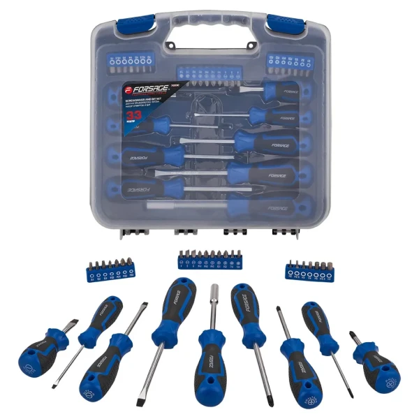 Отвертки в комплекте с битами, набор 33пр.