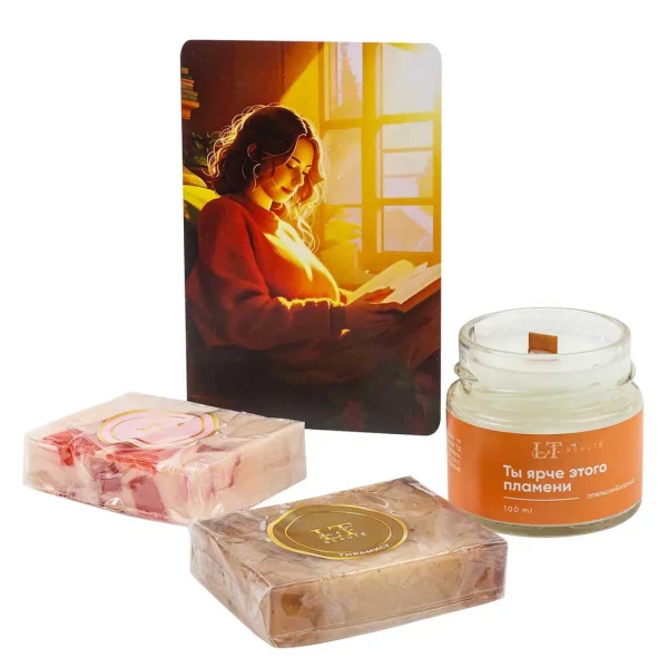 Набор Атмосфера SPA 25 (53511 Свеча ароматизированная Корица+мыло 53351 ''Клубничное суфле''+53345 мыло ''Тирамису'')