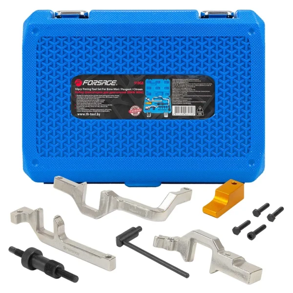 Набор фиксаторов для обслуживания двигателей BMW, Сitroen, Peugeot MINI, PSA 10пр(1.4, 1.6, 1.4VTi, 1.6VTi 16V), в кейсе