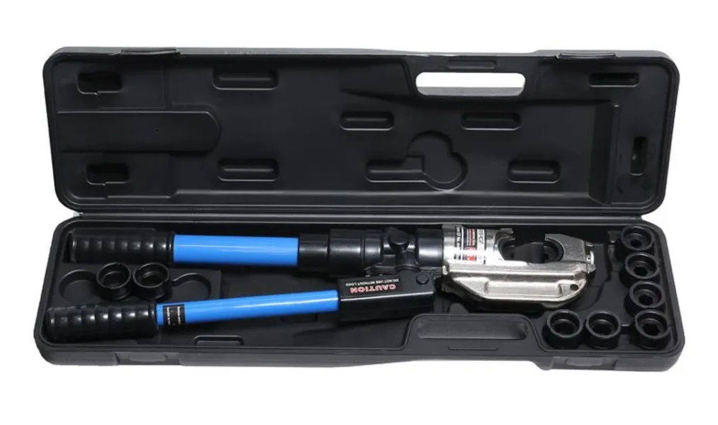 Инструмент гидравлический обжимной для кабелей 12т(ход штока-32мм, сечение 16-400мм2, адаптеры-16,25,35,50,70,95,120,150,185,240,300,400мм), в кейсе