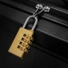Замок навесной с кодовым паролем латунный 35х21х9мм(дужка 3мм, пространство для замка 21х9мм, код 4 цифры) в блистере