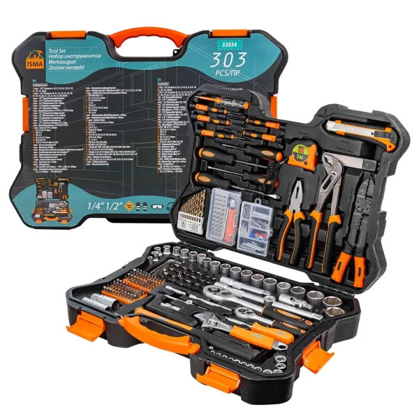 Набор инструмента 303пр. 1/4'',1/2''(6гр.)(4-32мм)