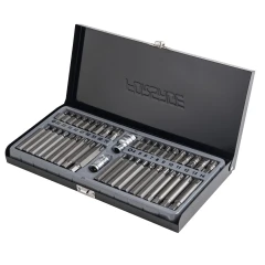 Набор бит с битодержателями, 42пр.10мм(75/30мм, TH:20,25,30,40,45,50,55,60,70, Ribe:М4,М5,М6,М7,М8,М9,М10,М11,М12,М13,М14),в метал. кейсе