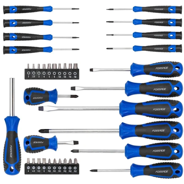 Отвертки в комплекте с битами, набор 37пр.