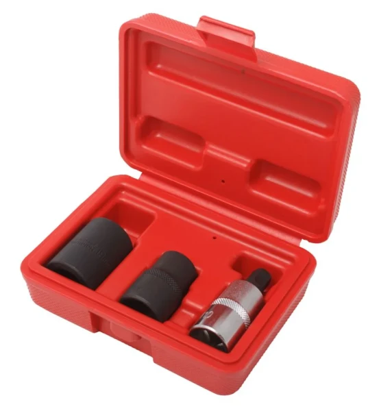 Набор головок для обслуживания тормозной системы автомобиля(14мм, 19мм - 5гр., М10 - 5гр.) 1/2''3пр., в кейсе