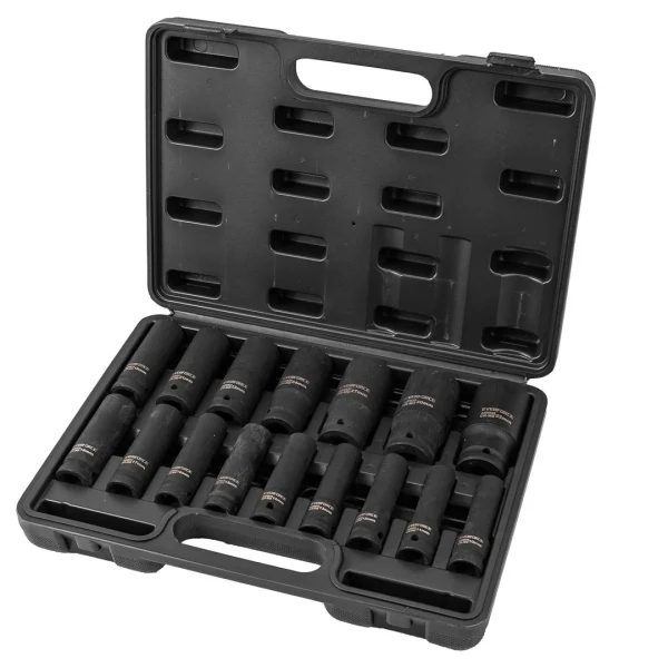Головки ударные, набор 16пр., 1/2''(10-19, 21, 22, 24, 27, 30, 32мм, 6гр.)