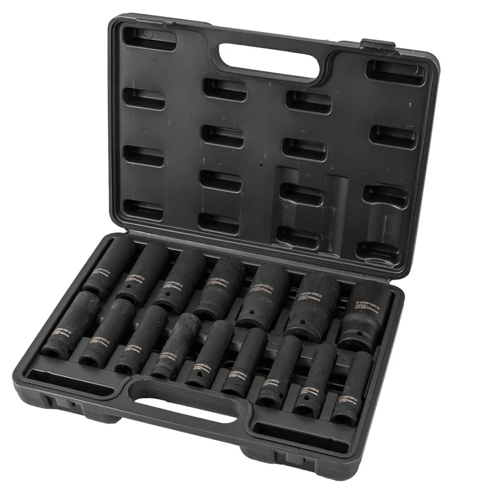 Головки ударные, набор 16пр., 1/2''(10-19, 21, 22, 24, 27, 30, 32мм, 6гр.)