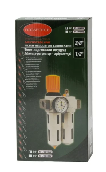 Блок подготовки воздуха ''Profi''3/8''(фильтр-регулятор + лубрикатор) (пропускная способность:2000 л/мин,16bar, температура воздуха: 0° до 60°,5мк)