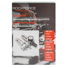 Блок подготовки воздуха 1/2''(фильтр-регулятор+лубрикатор)(10Мк, 1200 л/мин, 0-10bar,раб. температура 5°-60°)