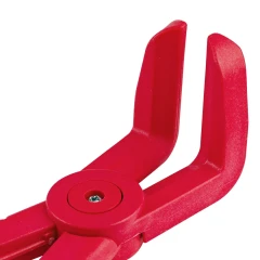 Зажим пластиковый для шлангов с фиксатором изогнутый 90°(L-220мм), на пластиковом держателе