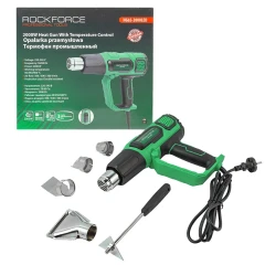 Фен промышленный электрический с насадками (220В,50/60Гц,2000Вт, 60/350/600С°, 50/300/500л/мин,3 режима,класс защиты-двойная изоляция)