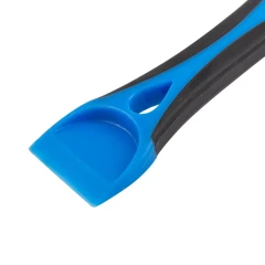 Щетка по металлу ручная в пластиковом корпусе с прорезиненной рукояткой 3в1(скребок-35мм,материал проволоки:нейлон-6х5рядов,латунь-3х5рядов)