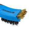 Щетка по металлу ручная в пластиковом корпусе с прорезиненной рукояткой 3в1(скребок-35мм,материал проволоки:нейлон-6х5рядов,латунь-3х5рядов)