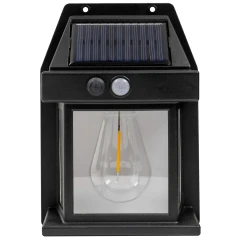 Светильник светодиодный на солнечной батарее с датчиком движения (цвет черный)