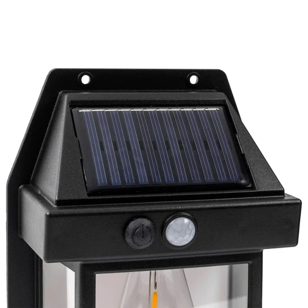Светильник светодиодный на солнечной батарее с датчиком движения (цвет черный)