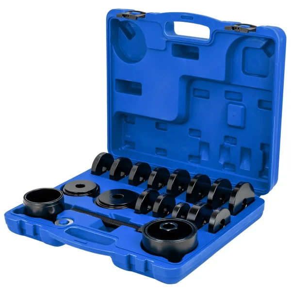 Набор инструментов для замены ступичных подшипников 23пр.(оправки 50,55,60,64,67,70,72,74,75,78,82,84,88мм, втулки 76,86,92,101мм), в кейсе