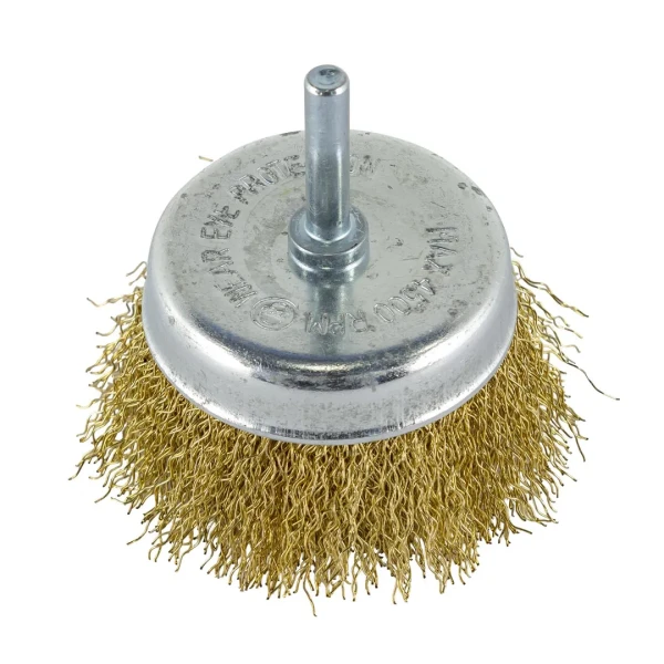 Кордщетка чашеобразная стальная витая для дрели 75мм, в блистере