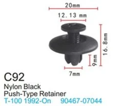 Клипса для крепления внутренней обшивки а/м Тойота пластиковая (100шт/уп.)